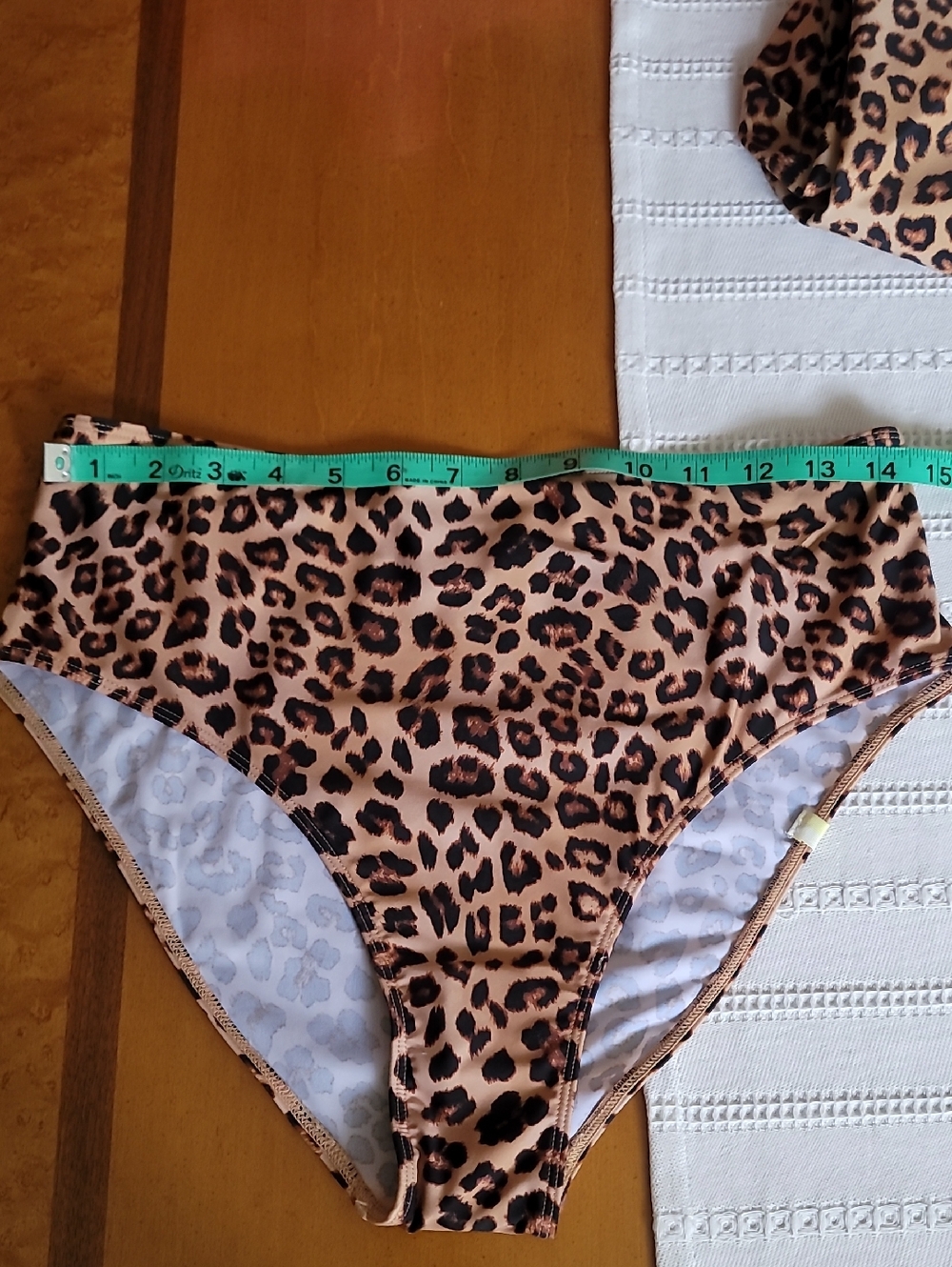 SZ 10 M SUMMERSALT Sunny Day Rash Guard High Leg Mid Rise Bikini Bottom Leopard - Picture 12 of 14